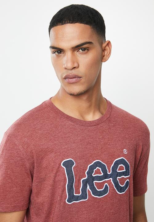 Lee  - Applique tee - burgundy