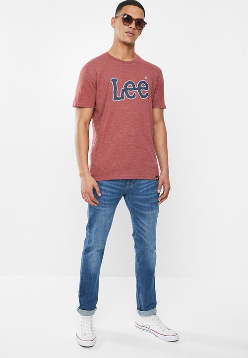 Lee  - Applique tee - burgundy