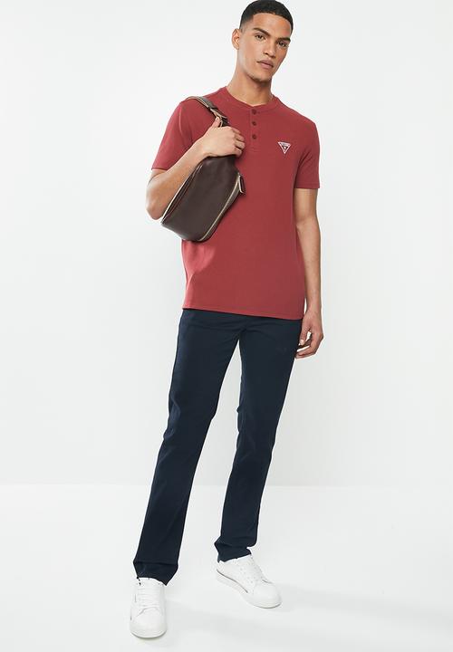 GUESS - Short sleeve guess philli polo - burgundy 