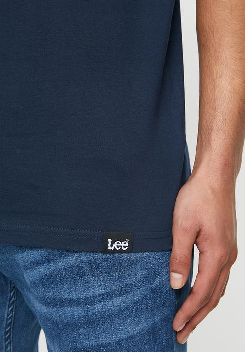 Lee  - Contrast block out tee - navy