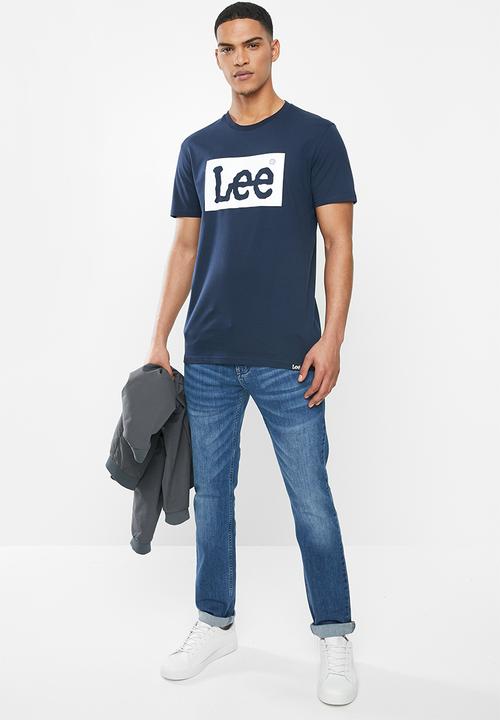 Lee  - Contrast block out tee - navy
