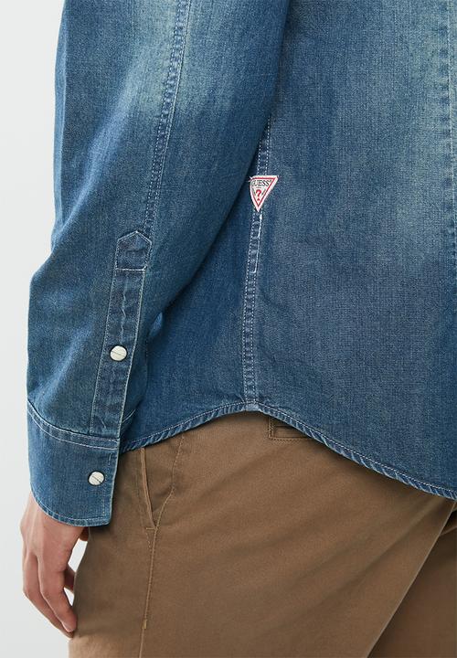 GUESS - Slim fit denim shirt - blue 
