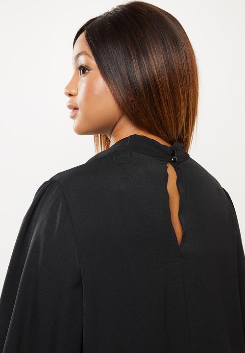 edit Plus - Pussy bow shift dress - black