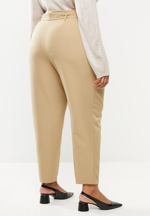 edit Plus - Paperbag tapered pant - beige
