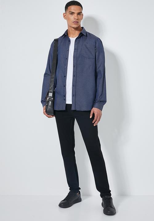 Superbalist - Barber regular fit long sleeve oxford shirt - navy