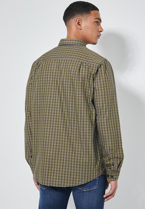 Superbalist - Barber regular fit long sleeve oxford shirt - olive