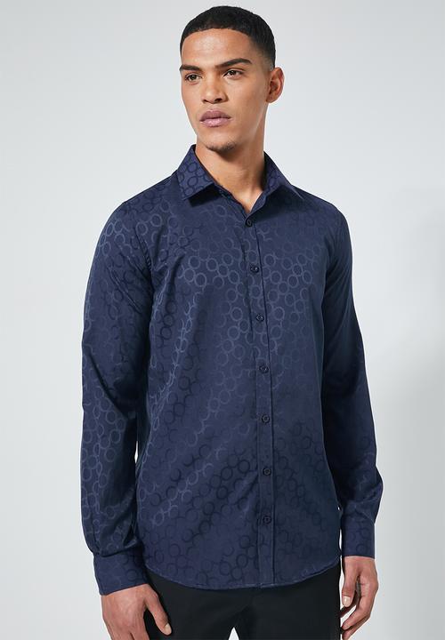 Superbalist - Jos slim fit long sleeve shirt - navy