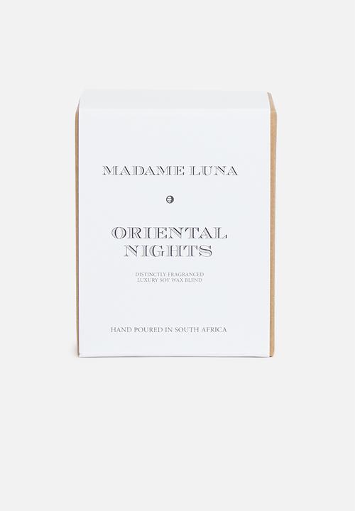 Madame Luna - Black signature gold stamp candle - oriental nights