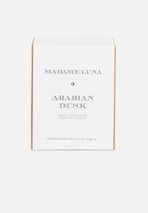 Madame Luna - Black signature gold stamp candle - arabian dusk