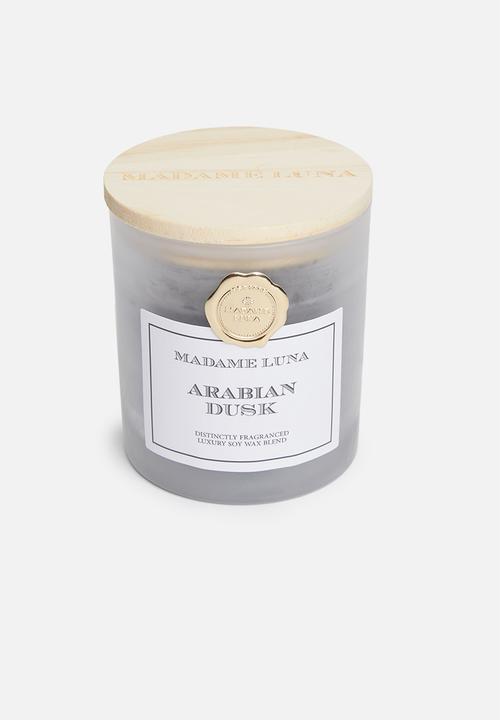 Madame Luna - Black signature gold stamp candle - arabian dusk