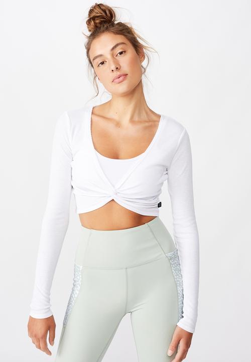 Cotton On - Twist long sleeve top - white