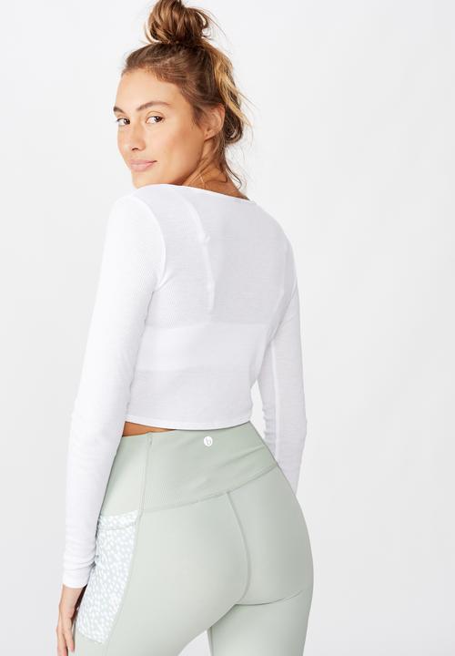Cotton On - Twist long sleeve top - white