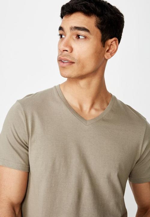 Cotton On - Essential v-neck tee - stone