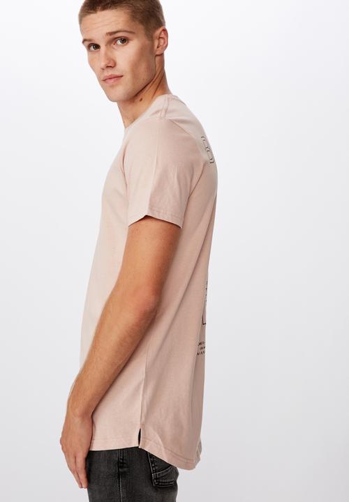 Cotton On - Longline scoop hem tee - dirty pink