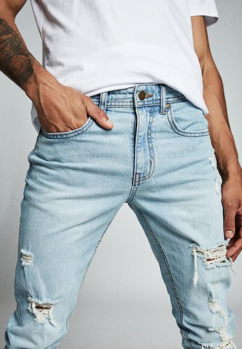 Cotton On - Slim fit jean  - ohio blue + rips