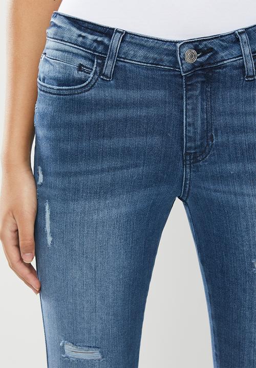GUESS - Ripped fashion sexy curve jeans - blue
