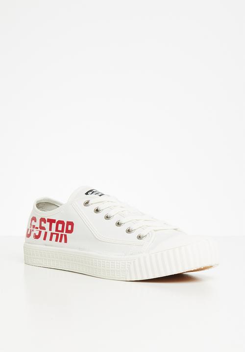 G-STAR - Rovulc low print - heringbone denim - white & red