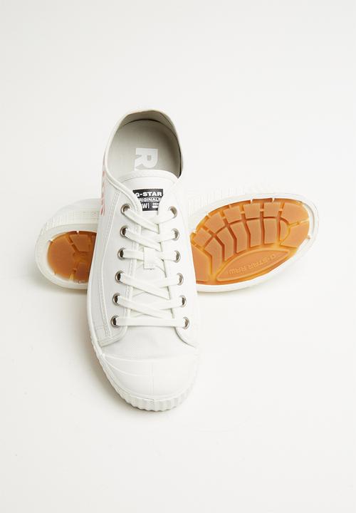 G-STAR - Rovulc low print - heringbone denim - white & red