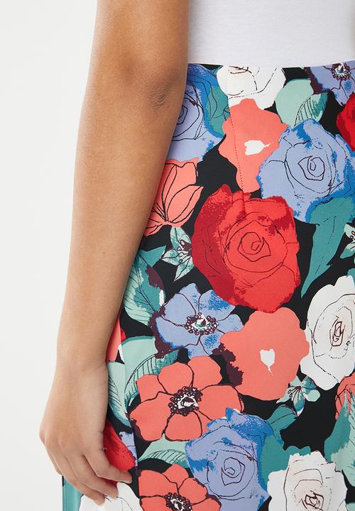 Glamorous - Large floral pencil skirt - multi