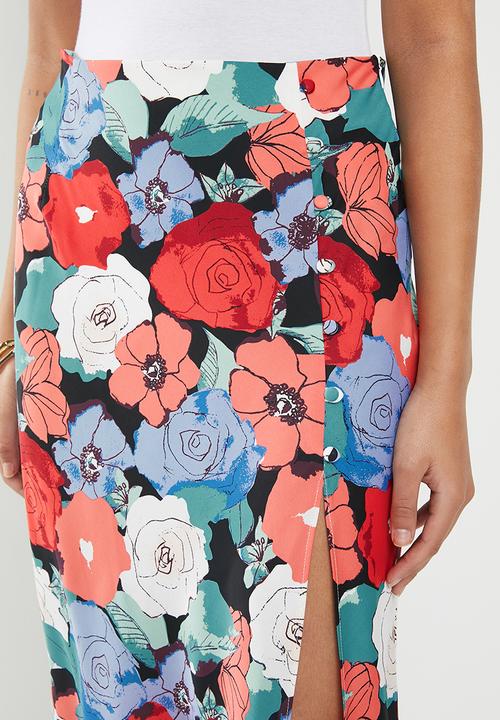 Glamorous - Large floral pencil skirt - multi