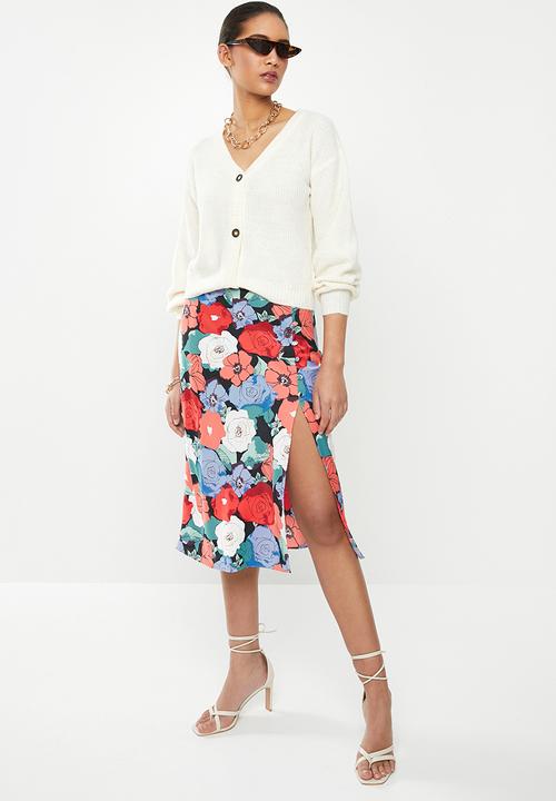 Glamorous - Large floral pencil skirt - multi