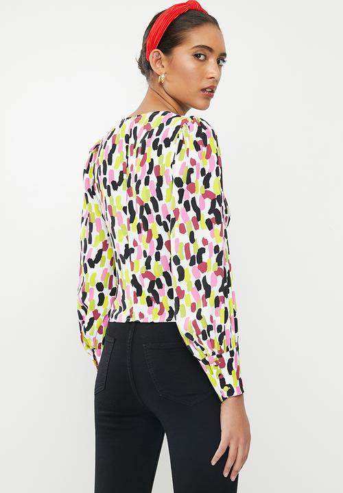 Glamorous - V-neck abstract spot blouse - multi