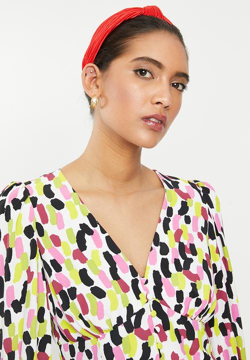 Glamorous - V-neck abstract spot blouse - multi