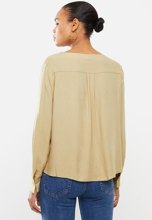 edit - Notch neck blouse - stone