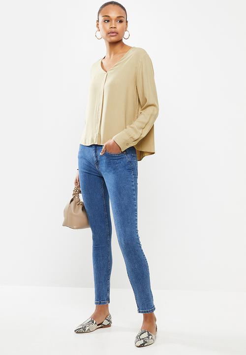 edit - Notch neck blouse - stone