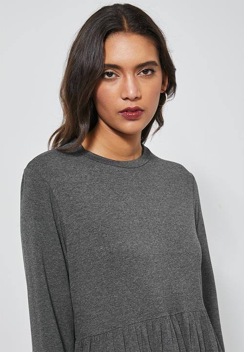 Superbalist - Tiered knit dress - charcoal melange
