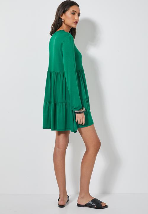 Superbalist - Tiered knit dress - emerald green