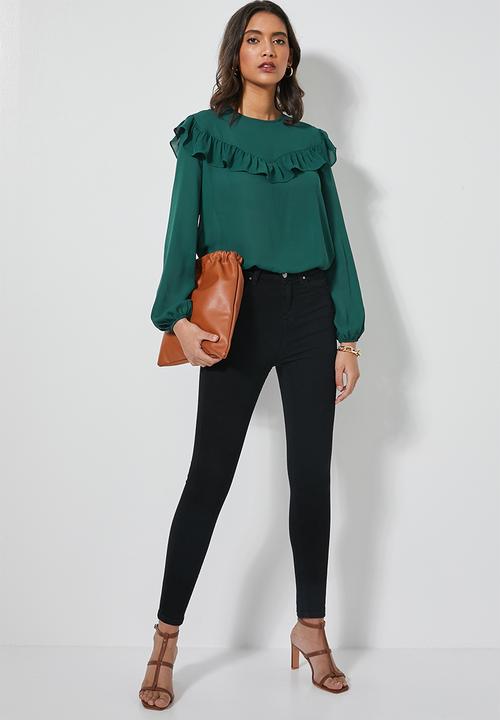 Superbalist - Femme ruffle blouse - emerald green