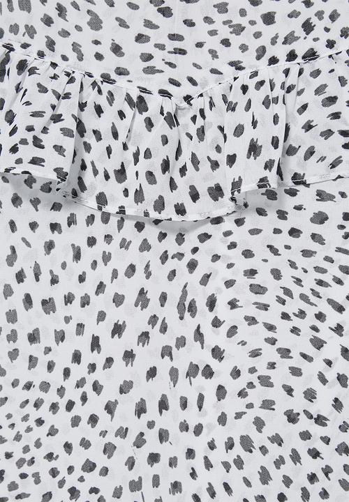 Superbalist - Femme ruffle blouse - white & black 