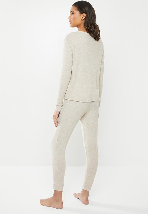 Superbalist - Sleep top & pants set - stone melange