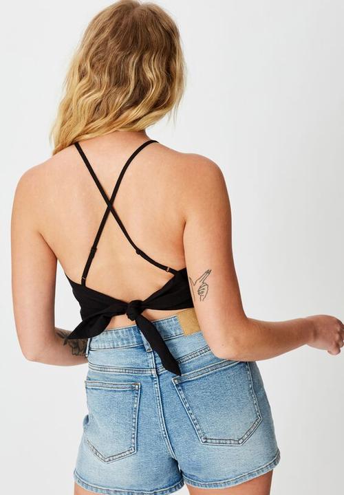 Factorie - Backless high neck top - black