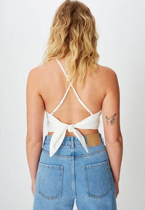 Factorie - Backless high neck top - white