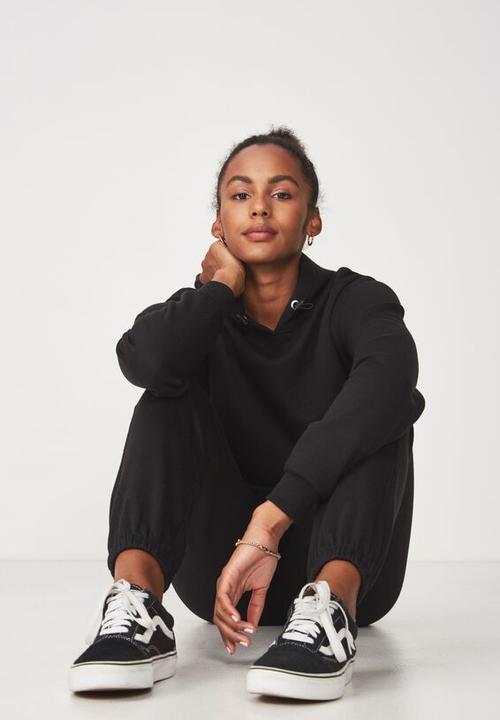 Factorie - Classic crop hoodie - black