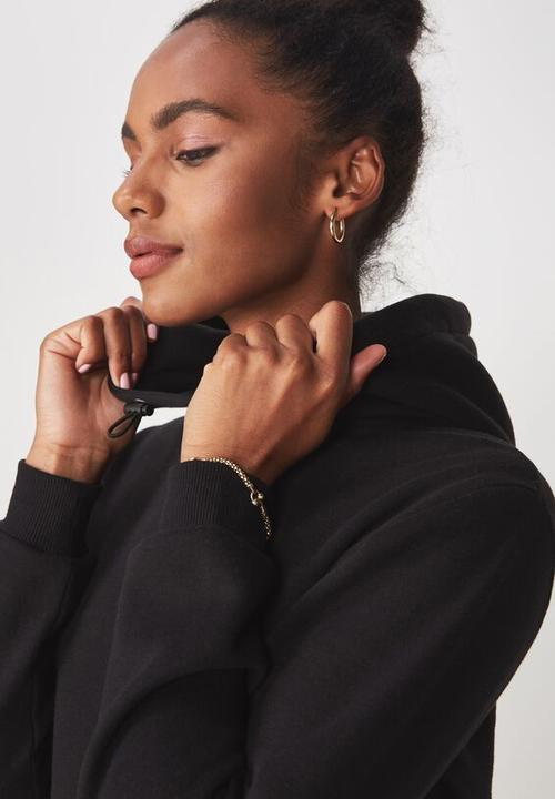 Factorie - Classic crop hoodie - black