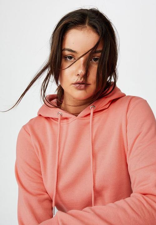 Factorie - Classic crop hoodie - sunkist coral