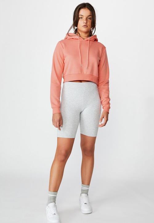 Factorie - Classic crop hoodie - sunkist coral