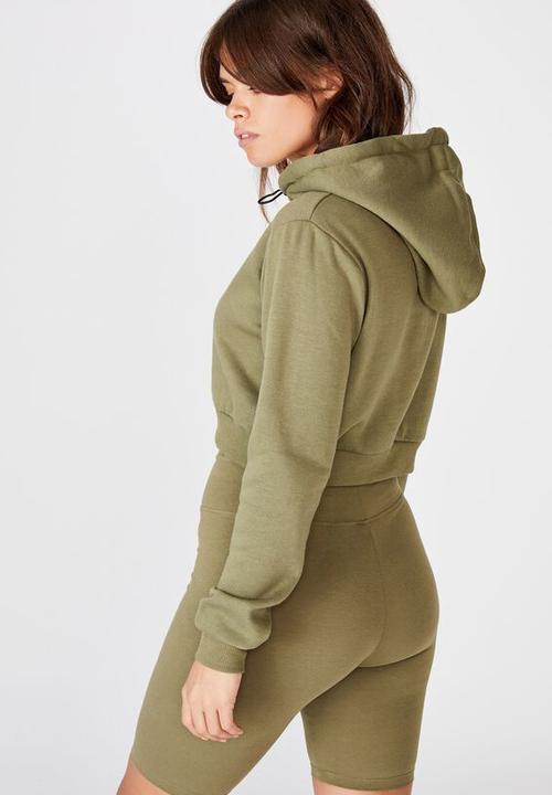 Factorie - Classic crop hoodie - washed khaki