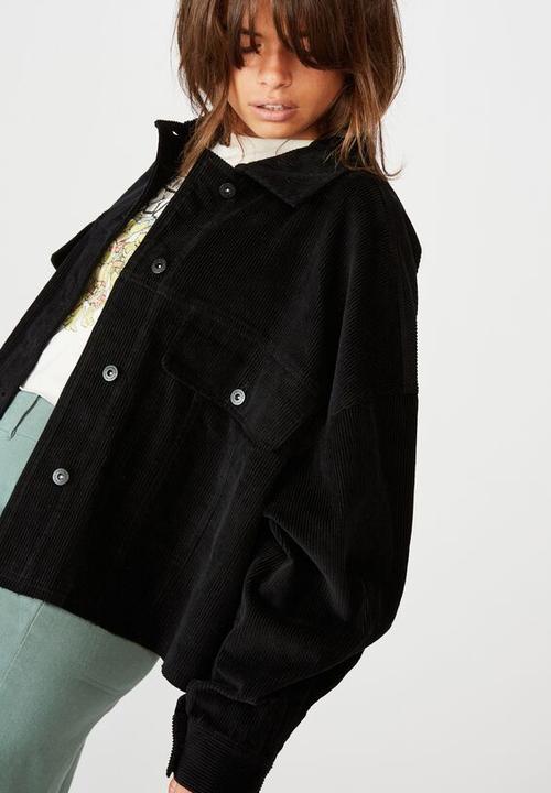 Factorie - Cord crop jacket - black