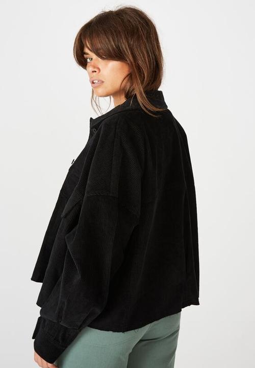 Factorie - Cord crop jacket - black