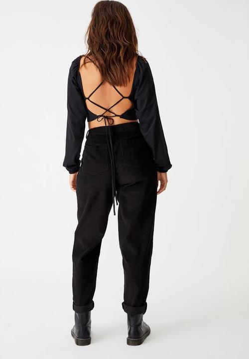 Factorie - Cord slouch pant - black