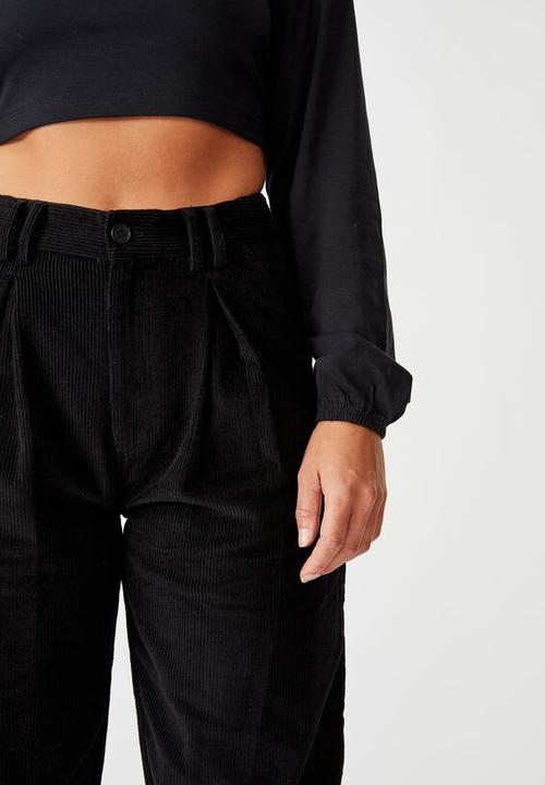 Factorie - Cord slouch pant - black