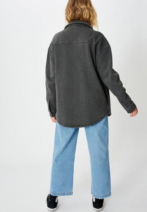 Factorie - Fleece shacket - washed black