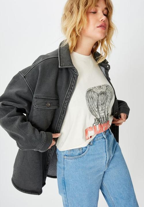 Factorie - Fleece shacket - washed black
