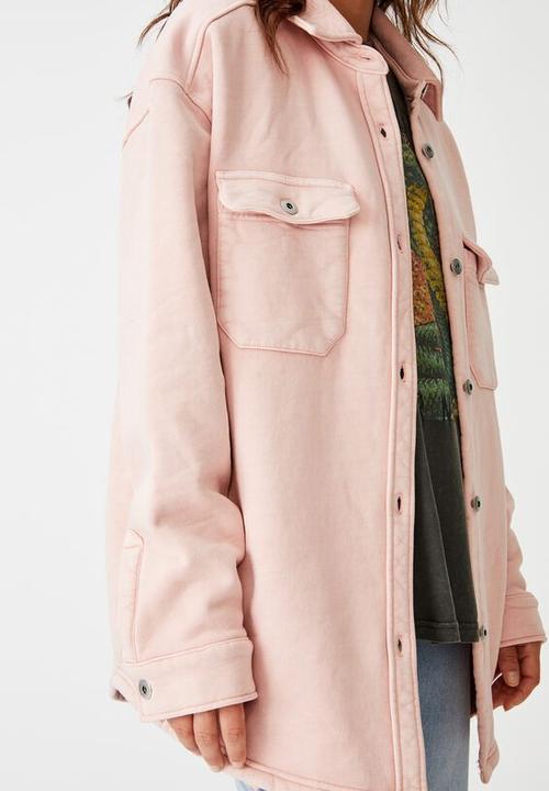 Factorie - Fleece shacket - washed coral pink