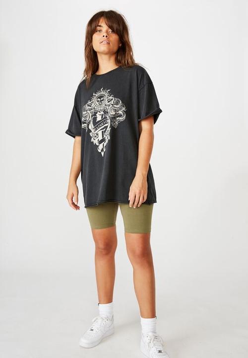 Factorie - Oversized graphic tee no love lost - washed black