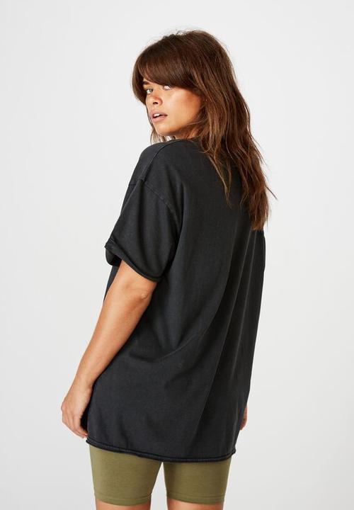Factorie - Oversized graphic tee no love lost - washed black